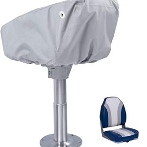 600D Polyester Boat Seat Cowl for Excessive-Again Folding Boat Seat, 100% Waterproof (Gentle Gray).