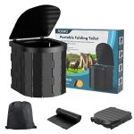 Moveable Tenting Bathroom with Lid, Moveable Bathroom for Adults, Foldable Automotive Journey Bathroom Adults Potty with Carry Bag for Tenting, Climbing, Boat, Lengthy Journeys, Fishing, Seaside.