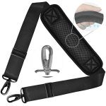 Adjustable and Padded Shoulder Strap for Messenger Bag, Laptop Bag, and Luggage - Black, 78" Universal Purse Strap with Dual Balanced Buckles.