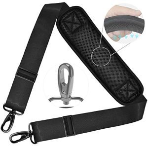 Adjustable and Padded Shoulder Strap for Messenger Bag, Laptop Bag, and Luggage - Black, 78" Universal Purse Strap with Dual Balanced Buckles.