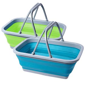 Portable Camping Sink Set, 2-Pack Collapsible Wash Basins for Camping and Home