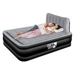 Get Fit Air Bed with Built-in Electric Pump - Premium Queen Airbed with Headboard and Free Pillows
