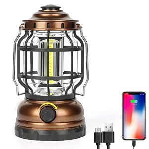 Tenting Lantern Rechargeable, 1500LM Dimmable LED Classic Lanterns Waterproof Excessive Capability Moveable Lantern Flashlight COB Light-weight Tent Gentle for Courtyard Out of doors Mountain climbing Energy Outages Emergency.
