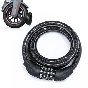 Scooter Lock for A8 Electrical Scooter Adults, Bike Lock with 4 Digit Resettable Mixture, 4 FEET Lengthy with 1/2 in Diameter.