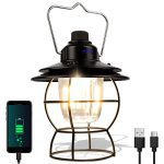 Retro Rechargeable LED Lantern with Dimmable Control for Indoor and Outdoor Use