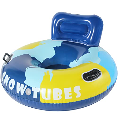 Outdoor Fun for All Ages: 47" Heavy Duty Snow Tube Sled with Handles for Kids and Adults.