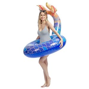 Sloosh Inflatable Pool Float Pool Tube, Enjoyable Seaside Floaties, Swim Celebration Toys, Summer time Pool Raft Lounger for Adults & Youngsters (Mermaid).