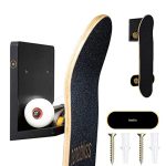 Skateboard Wall Mount| Bamboo Skate Rack for Longboard Hanger, Electrical Boards e-Boards Holder Black Wood Wall Shelf Board, Skateboards Storage mounts, Deck Show.
