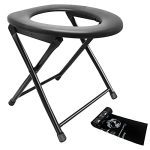 Transportable Folding Rest room Seat for Tenting with 10 Pack Substitute Luggage Porta Potty Seat for Yoni Steam Commode Chair for Boating Touring Journeys.