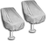 Boat Seat Cowl, Waterproof Heavy-Obligation Climate UV Resistant Pontoon Boat Cowl Seats Pedestal 210D Oxford Fabric Helm Chair Protecting Covers(2 PCS).
