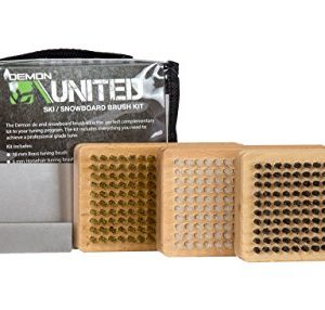 Ultimate Ski/Snowboard Wax Brush Package - With Bonus Metallic Scraper and Edge File
