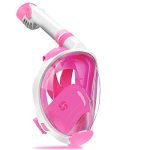 Snorkel Masks Full Face, Snorkeling Set with Digital camera Mount, Foldable 180 Diploma Panoramic View Snorkeling Gear Anti-Fog Anti-Leak.