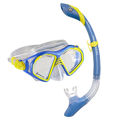 U.S. Divers Admiral Grownup Snorkel Combo - Leak-Free Comfy Masks Match with Adjustable Strap, Huge Two-Window Visibility, Enhanced Flexibility - Journey Sequence | Unisex Grownup, Blue/Yellow.
