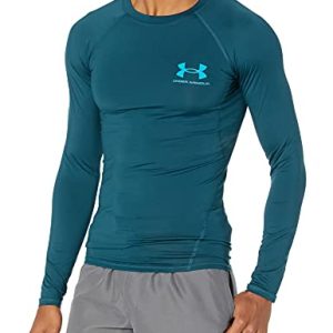 Under Armour Men's Rashguard | Compression Fit & Flat Seams | Short & Long Sleeve - Dark Cyan