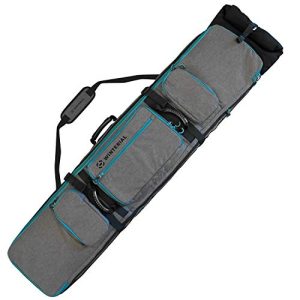 Winterial Rolling Expandable Snowboard and Ski Bag - Ski and Snowboard Bag with Wheels, Suits 2 Boards or 2 Units of Skis as much as 70in, Expandable Primary Compartment, Double Layered Water Resistant Inside.