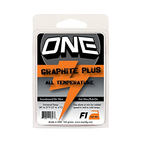 One Mfg F1 Graphite Plus Snowboard & Ski Wax 165g - All temperature scorching wax or rub on with velocity components.