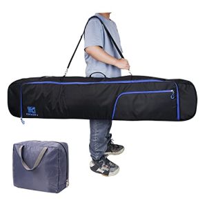 165cm Snowboard or 2-Piece Skis Fit in 12mm Padded, Waterproof Snowboard Bag for Air Travel.