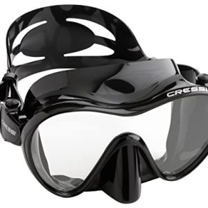 One Frameless Scuba Snorkel Masks, Silicone Skirt for Scuba Diving and Snorkeling Dive Masks - Schwarz.