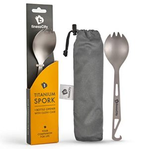 Titanium Spork with Bottle Opener - Ultra-Lightweight & Eco-Friendly 3-in-1 Spork for Travel and Camping