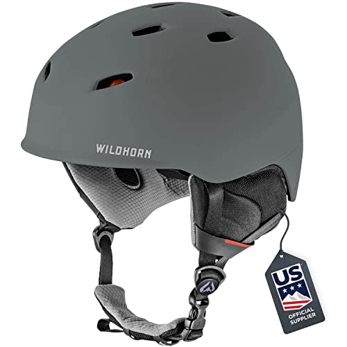 WildHorn Outfitters Drift Snowboard & Ski Helmet - Unisex Efficiency Snow Sports activities Helmet w/ Adjustable Air flow, Graphite, Medium.