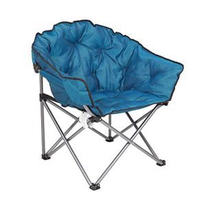 Padded Outdoor Camping Chair with Heavy-Duty Steel Frame - Comfort and Durability in Blue