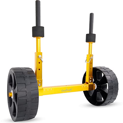 Status Gold Light-weight Aluminum Sit on High Kayak Cart, Width Adjustable Kayak Trolley with Puncture-Free Tires | 220 Lb Weight Score, Appropriate for Most Kayaks and Canoe with Plug Holes.