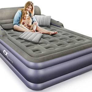 Queen Size Air Mattress with Headboard - Quick Inflation