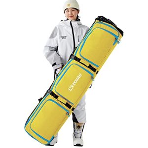 XCMAN Padded Snowboard Bag with Wheels - Adjustable Size 63-75In - Ultimate Gear Storage Solution