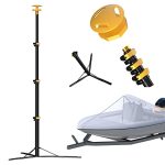 Boat Cowl Help Poles Stand System Secure Base Top Adjustable Aluminum Boat Pontoon Cowl Poles Put up Marine Grade Aluminum Bimini Boat Tarps Winterization Cowl Stand.