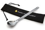 Longest Titanium Lengthy Dealt with Spoon It is 9.65 inch/ 245mm Lengthy Spoon with Larger Polished Bowl, Titanium Spoon Comes with Waterproof Case.