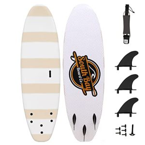 South Bay Board Co. 6' Guppy Novice Surfboard: Soft-Top with Triple Stringer Durability, Safe-Edge Fins, and Leash Included for Children & Adults.
