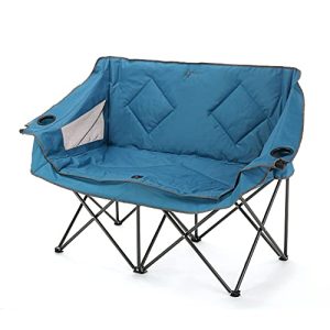 Portable Folding Double Camping Chair with Wine Glass Holders - Comfortable Outdoor Seating for Two