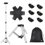 Boat Cowl Assist Poles with Metallic Tripod Base and Hexagon High Cowl, 27-71 inches Boat Cowl Poles Adjustable with 6 Straps, Pontoon Cowl Assist Poles System (1 Pcs).