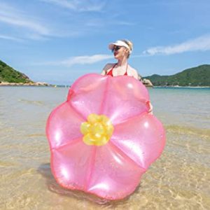 Get Ready to Sparkle: Pink Glitter Flower Pool Float, 57 Inches - Inflatable and Ready for Summer Fun!