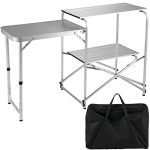 Portable Cook Station: Foldable Aluminum Camping Kitchen Table with Roll-up Tabletop and Carrying Bag - Quick Setup for Outdoor BBQ, Backyards and Tailgating
