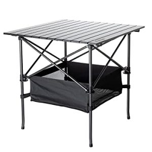 Folding Tenting Desk - Small, Aluminum, Foldable Tables with Carry Bag Included - Light-weight and Transportable for Seaside, Picnic, Tailgate & Out of doors Use, 28in x 28in x 28in.