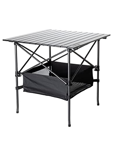 Folding Tenting Desk - Small, Aluminum, Foldable Tables with Carry Bag Included - Light-weight and Transportable for Seaside, Picnic, Tailgate & Out of doors Use, 28in x 28in x 28in.