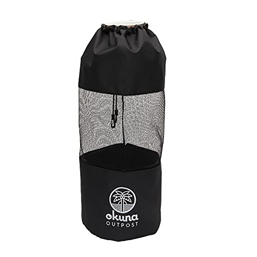 Outpost Mesh Pontoon Boat Trash Bag with Hangers for Fishing (Black, 9.8 x 27.5 in).