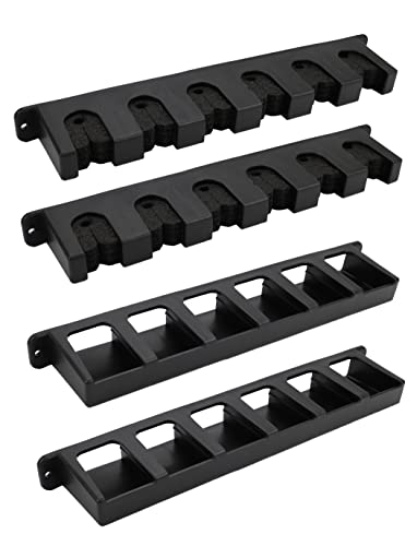 Fishing Rod Holders Vertical Rod Rack, Fishing Pole Holders for Storage, Wall, Ceiling Rod Stand (Vertical 6 Rod Rack, Black, 2Pairs).