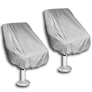 Gravo Hrsptudorc 2 Pack Boat Cowl, Out of doors Waterproof Pontoon Captain Boat Bench Chair Cowl, Chair Protecting Covers, Silver gray.