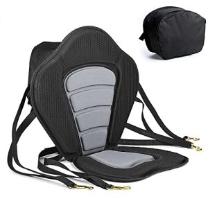 Comfort and Convenience on the Water: NKTM Adjustable Seat Cushion with Storage Bag for Canoes, Fishing Boats, Paddle Boards, and Sit-On-Top Kayaks - Universal Size with Back Support