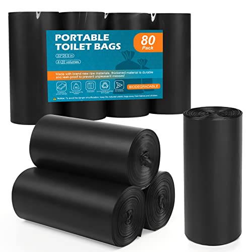 Efficient and Convenient Outdoor Waste Management: 80 Moveable Camping Rest room Bags