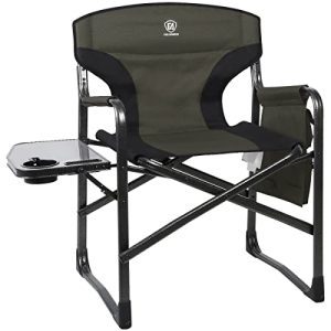 The Ultimate Outdoor Chair: EVER ADVANCED Folding Director's Chair with Side Table, Storage Pouch and 350lbs Weight Capacity (Green/Black)