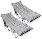 Zone Tech Set of two Folding Out of doors Tenting Journey Cot and Cot Pad - Traditional Gray High quality Light-weight Transportable Heavy Responsibility Grownup & Children Journey Cot w/Giant Pocket and Cushion Good for Mountain climbing, Tenting.