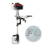 Outboard Motor Boat Engine 4 Stroke 4.0 HP, 2.8KW Marine Boat Motor 60CC with Air Cooling System and Handbook Pull Begin for Inflatable Fishing Boats Yachts Water Sport Instruments.