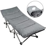 visitor mattress, couch and flooring.  Tenting Cot Pads for Adults, Tender and Snug Thick XL Cotton Foldable Sleeping Cot Mattress Pad for Touring Mountaineering Backpacking with Waterproof Backside, 75’’x 28’’ (Grey, 75’’x 28’’ XL).