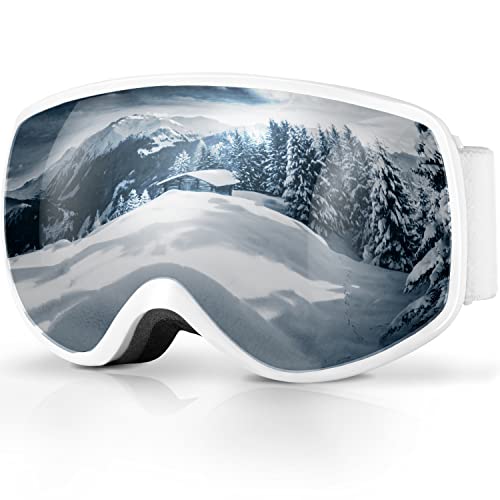 Children Ski Goggles for Snowboard, Sportneer Snow Goggles with Storage Field OTG 100% UV Snowboarding Goggles Anti Fog Snowboarding Snow Goggles for Child Age 3-8 (VLT 16.6%).