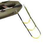 3 Step Boat Rope Ladder, Extension Help Secure and Dependable Inflatable Boat Folding Ladder, Moveable Rope Ladder Nylon Belt for Swim, Yacht, Sailboat, Kayak, Canoeing, Motorboat, Truck, Bunk Mattress.