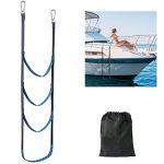 Boat Ladder 4 Steps Removable Boat Rope Ladder Extension，for Inflatable Boats, Kayaks, Swim Ladder for Sailboat , Jet skis, Canoes，Help Boat Folding Ladder.