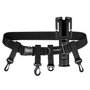 SAMSFX Adjustable Fishing Wader Belt with Rod Holder - Hands-Free Fishing at Its Best